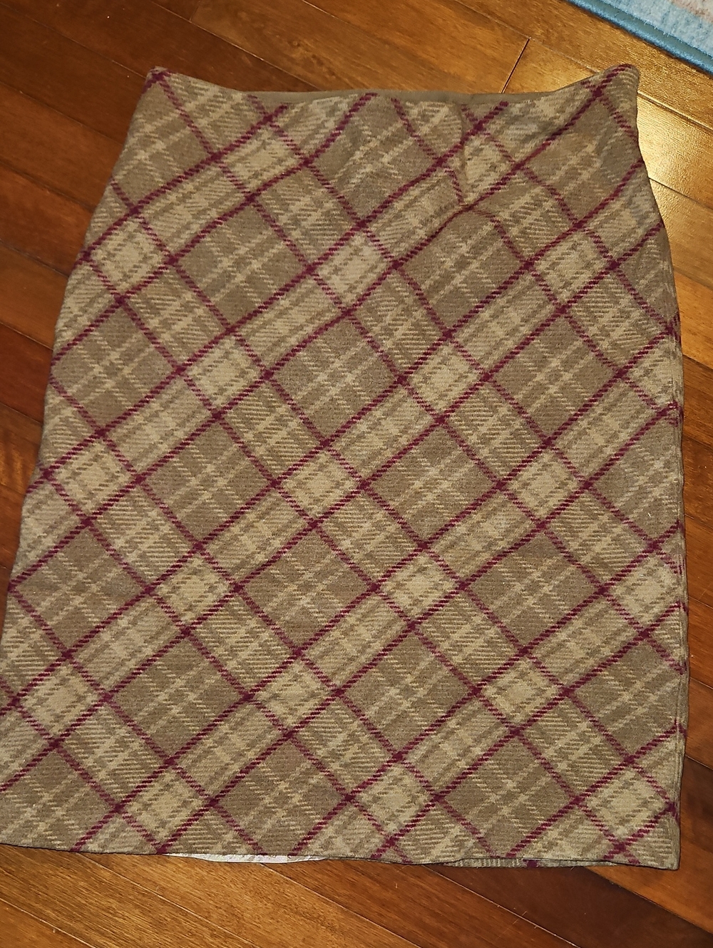 J.Crew Plaid Pencil Skirt in Brown and Red